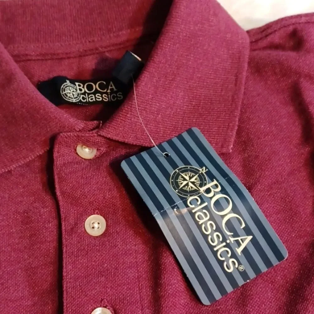 Boca Classic Men's Polo‎ Burgundy Shirt S NWT